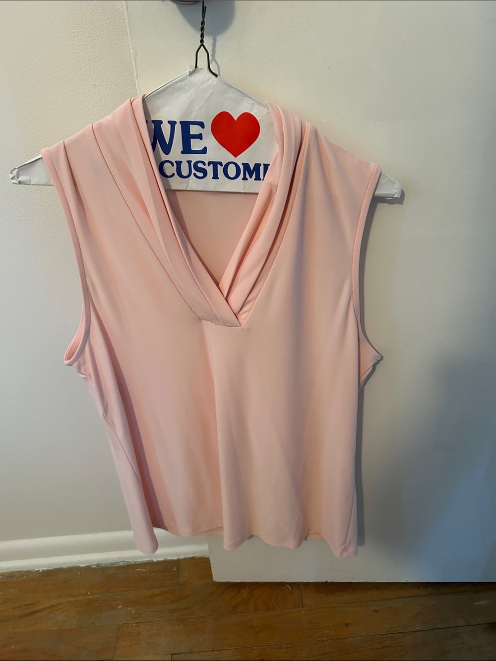 Sleeveless V-Neck Pink Women's Top